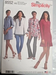 Mini Dress Tunic Top Simplicity 8552 Sewing Pattern H5 6 8 10 12 14 Pullover UC - Picture 1 of 6