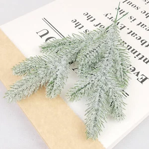 Artificial Branches Fake Snowy Pine Greenery Stems Christmas Wreath Making cute - Picture 1 of 5