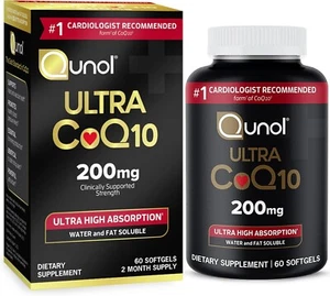 Qunol Ultra CoQ10 200Mg Ultra High Absorption 60 Softgels *EXP 04/2029* - Picture 1 of 4