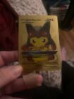 Pokemon Pikachu Mega Lucario Cosplay 625Hp Gold Foil Fan Art Card #009
