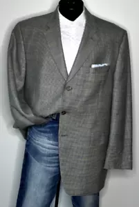 Ralph Lauren Silk Wool Houndstooth Windowpane 3 BTN Suit Coat Blazer Jacket 46R - Picture 1 of 16