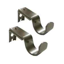 2 PACK 2 PAIR BETER HOMES Adjustable Curtain Rod Brackets PEWTER 3/4"-1" B375