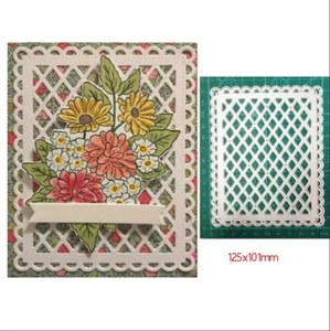 Lace Background Frame Metal Cutting Dies Scrapbooking Cards Embossing Stencil - Imagen 1 de 2