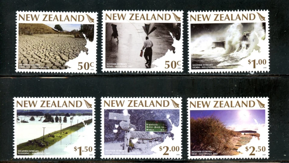 LOT 32632 MINT NH OG 2172-2177 EXTREME WEATHER STAMPS FROM NEW ZEALAND - Image 1 of 1