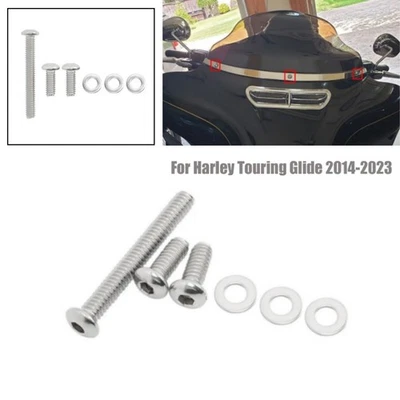 Motorcycle Chrome Windshield Trim Screws Bolts For Harley Touring Electra Glide - Image 1 of 4