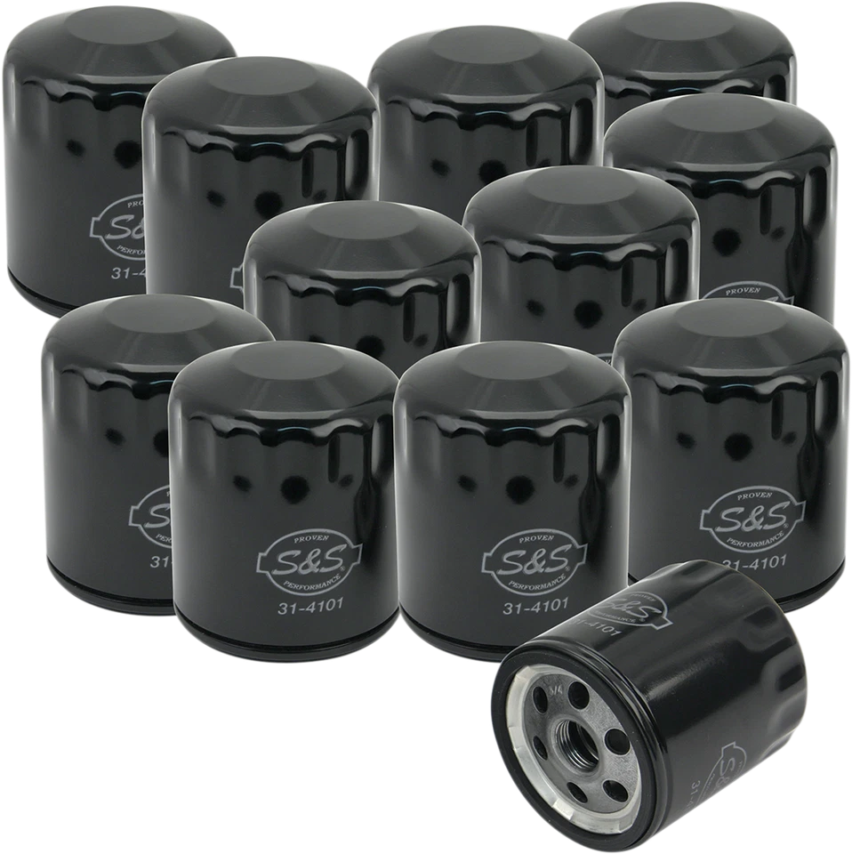 Filtros de aceite de ciclo S & S negros 12pk 310-0239 Foto 1 de 1