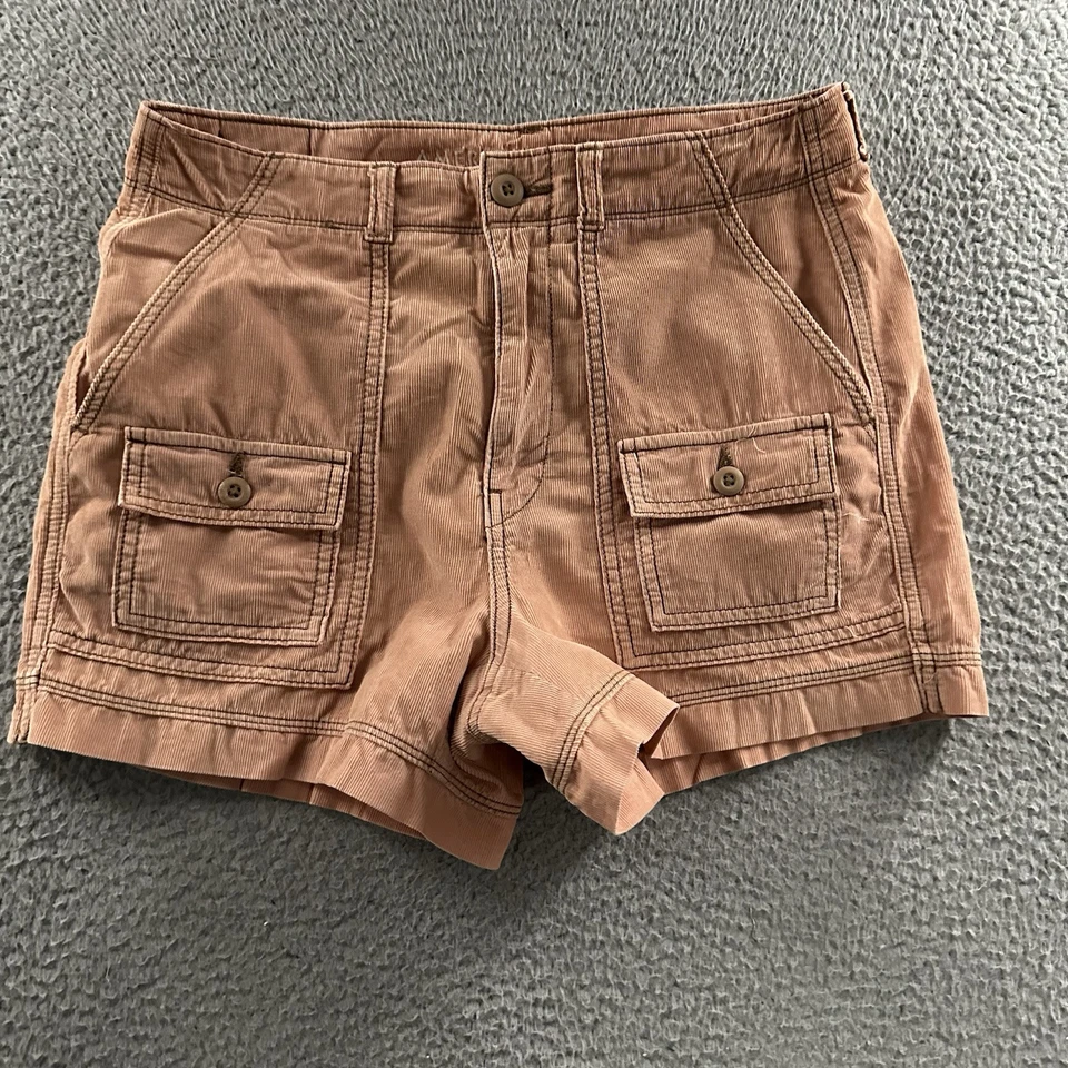 Shorts feminino American Eagle rosa tamanho 6 cintura mais alta anos 90 namorado 100% algodão - Imagem 1 de 4