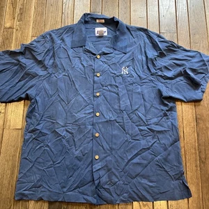 New York Yankees Reyn Spooner Herren 2XL Baseball blau Shirt MLB Sport Seide - Bild 1 von 9