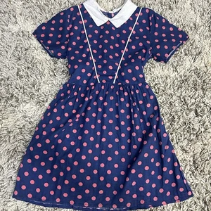 ZZZ Vintage Polka Dot Peter Pan Collar Girls Dress size 7 50s 60s - Picture 1 of 8