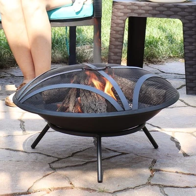 23 in Classic Elegance Replacement Fire Pit Bowl and Spark Screen by Sunnydaze - Image 1 of 4