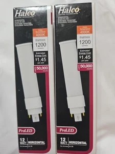 2 Halco 50,000 Hour ProLED Horizontal Plugin Cool White 4000k 1200 Lumens Bulb - Picture 1 of 4