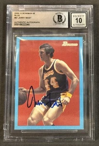 2009 Bowman 48 Jerry West Blu 1896/1948 Di persona Auto Beckett Autore 10 Lakers - Foto 1 di 2