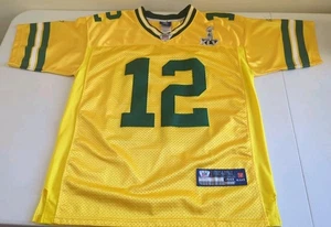 Seltenes Reebok On Field Aaron Rodgers Trikot gelb mit Super Bowl XLV Patch - Bild 1 von 12