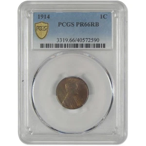1914 Lincoln Wheat Cent PR 66 RB PCGS Penny Proof 1c Coin - Picture 1 of 4