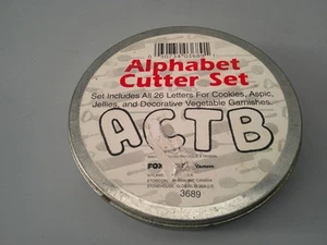 Tin of vintage alphabet  letter cutters - Picture 1 of 3