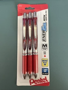 Pentel EnerGel RTX einziehbarer Gelstift mittlere Spitze 0,7 mm rote Tinte 3/Packung NEU - Bild 1 von 2