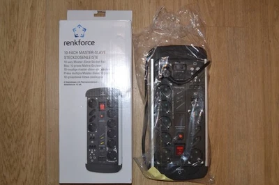 Renkforce 1015A-CMB-SXMS Master-Slave Steckdosenleiste schwarz 10-fach - Bild 1 von 3