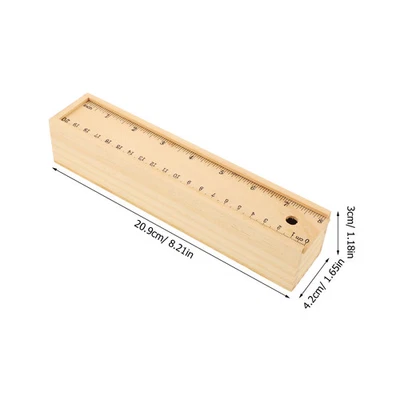 Holz Stiftbox Aufbewahrungsbox Schreibwaren Kinder Schulbedarf Ordnung - Bild 1 von 4