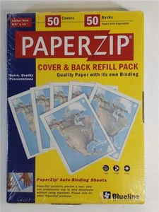 PaperZip 50 Cover & Back Refill Pack Paper Zip Binder / Presentation System - Picture 1 of 1