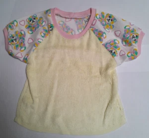 All natural bear/lemon bamboo toweling T shirt dribble Bib/Coverall/Smock - Picture 1 of 5