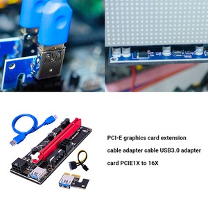 USB3.0 PCI-e Riser Express 1X bis 16X Extender Adapter Karte SATA 60cm Kabel DE