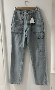 Cargo Straight Jeans Size 8 Acid wash New