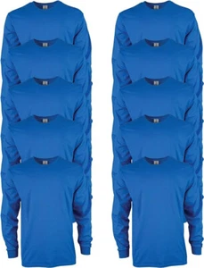 Gildan Men's Ultra Cotton Long Sleeve, Style G2400, Royal (10-pack), Medium - Picture 1 of 5