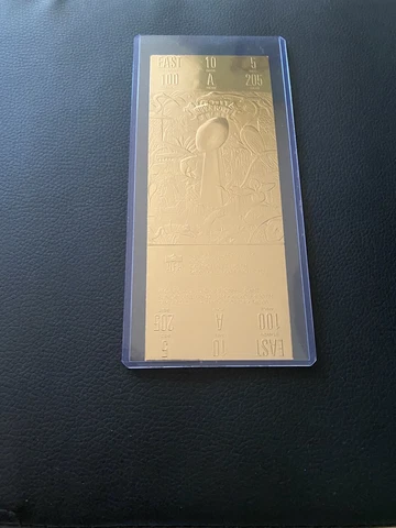 Oakland Raiders vs. Washington Redskins Super Bowl XVIII 22kt Gold Ticket (NEW) Cover