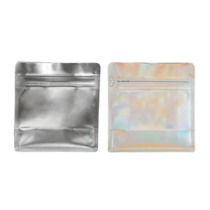 50 Bags Silver Foil Stand Up Coffee Pouch with Pull Tab Lock Side Gusset Bags - Picture 1 of 8