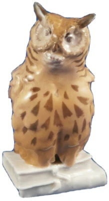 Antique 19thC Meissen Porcelain Owl Bird Figurine Figure Porzellan Eule Figur - Image 1 of 4