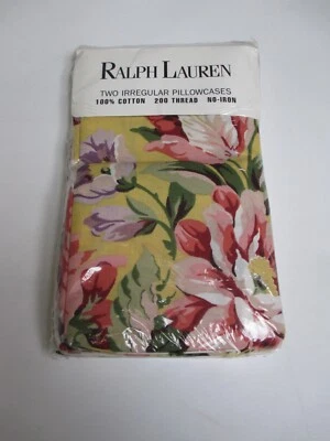 Nuevas Fundas de Almohada Ralph Lauren Brooke Floral Amarillo 2 King (IRREGULAR) Foto 1 de 4
