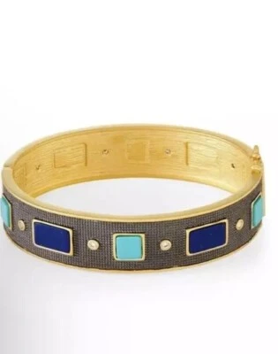 Freida Rothman 925 Bricked Lapis + Turquoise 14K Plated Bangle Reg. $565, $390 - Image 1 of 4