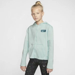 NWOT Nike Kids Big Girls Therma Color Block Full Zip Hoodie, Teal Mint, Small - Picture 1 of 6