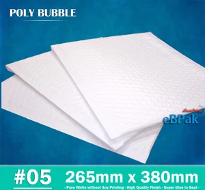 100x Poly Bubble Padded Mailer G5 265 x 380mm 05 Plastic Cushioned Envelope - Picture 1 of 12