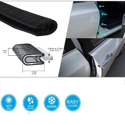 U Shape Edge Trim Automotive Door Molding Door Edge Protector Door Trim 18 ft Foto 1 de 4