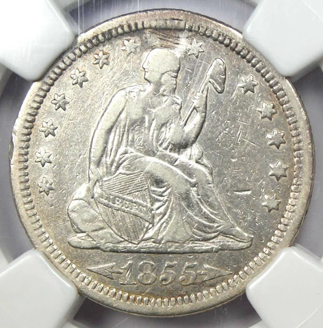 1855-S Arrows Seated Liberty Quarter 25C - Certified NGC VF Details - Rare Coin! Cover