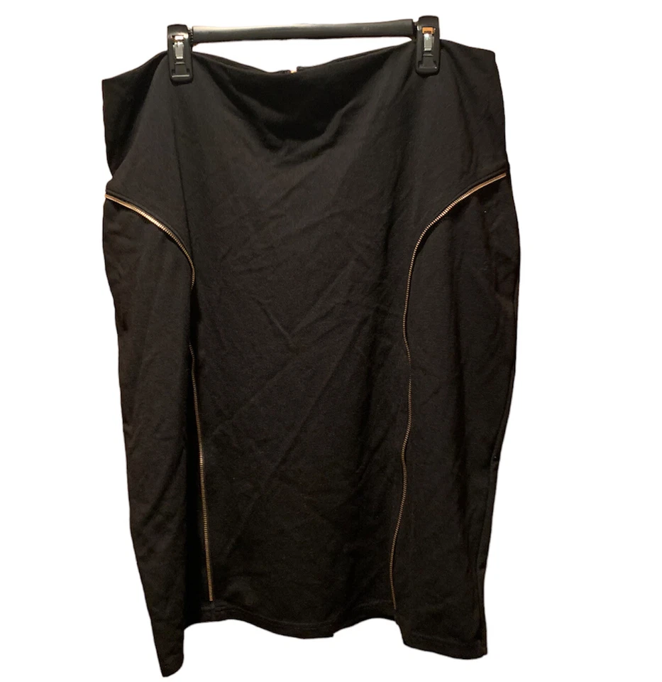 Falda lápiz Poetic Justice Ponte con acento de cremallera talla 2X negra  Foto 1 de 4