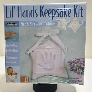 Lil' Hands Baby Handprint Keepsake Kit with Pink & Blue Paint from Milestones. - Picture 1 of 24