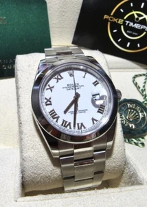 Rolex Datejust 41MM 126300 White Roman Dial Smooth Oyster Box Papers - Picture 1 of 10
