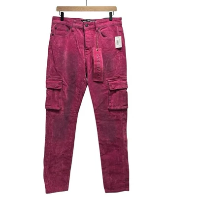 Valabasas NEW Men's Size 34 Pink Luxe Suede Straight Leg Stretch Jeans Pants - Image 1 of 4