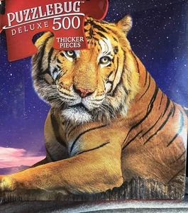 Tiger At Dusk 500 Thicker Piece Puzzle. 20 in X 12 in By Puzzlebug - Picture 1 of 1