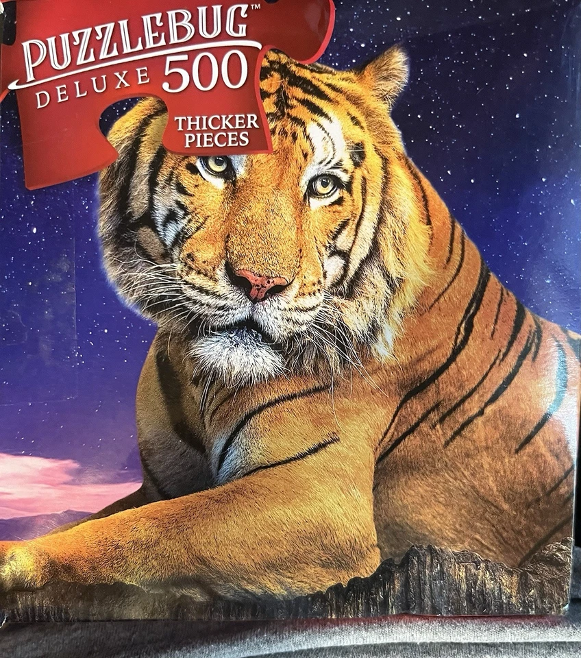 Tiger At Dusk 500 Thicker Piece Puzzle. 20 in X 12 in By Puzzlebug - Image 1 of 1