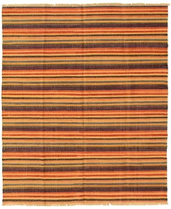 Traditional Vintage Hand Woven Oriental Carpet 5'11" x 7'3" Wool Kilim Area Rug - Picture 1 of 9