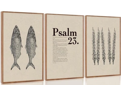 3 piezas Jesús alimenta a los 5000 lienzo arte de pared versículos bíblicos cristianos milagro de... Foto 1 de 4