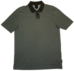 Armani Exchange A|X Stretch Geometric Design Polo Shirt Men S Olive NWT - Picture 1 of 8