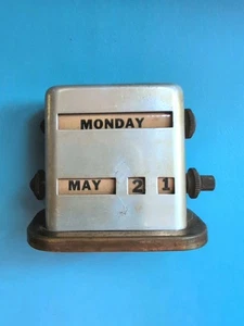 1940er Vintage Metall ewiger drehbarer Tischkalender Park Sherman Springfield - Bild 1 von 5
