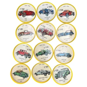 Jell-O Hostess Picture Wheel Cars Automobiles 12pc Random Bundle 1930s Yellow - Bild 1 von 3