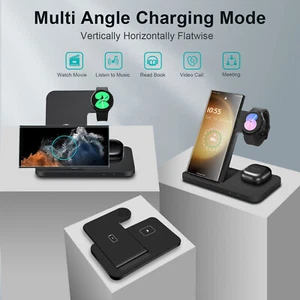 Stazione di ricarica wireless 3 in 1 per Samsung Galaxy Watch Ultra Ultra/7 S24 Ultra S23+ - Foto 1 di 23
