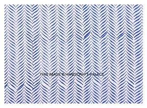 Tessuto Cotone Voile Blu Indiano Stampa Blocco Mano Materiale Cucito Artigianale da 3 Iarde - Foto 1 di 3