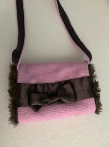 Girls Pink & Chocolate Hand Muff 9” X 6” with 14” drop Acrylic - Picture 1 of 4